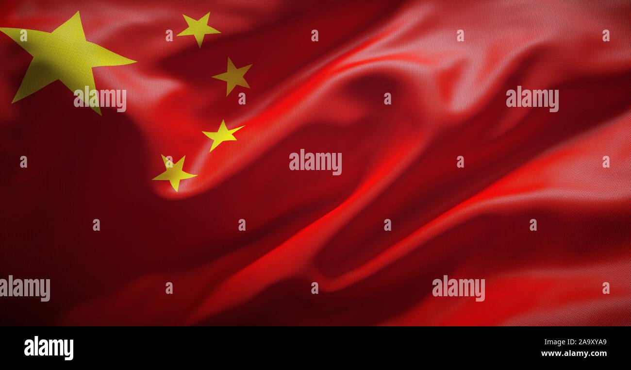 Bandiera Ufficiale della Repubblica popolare di Cina. Foto Stock
