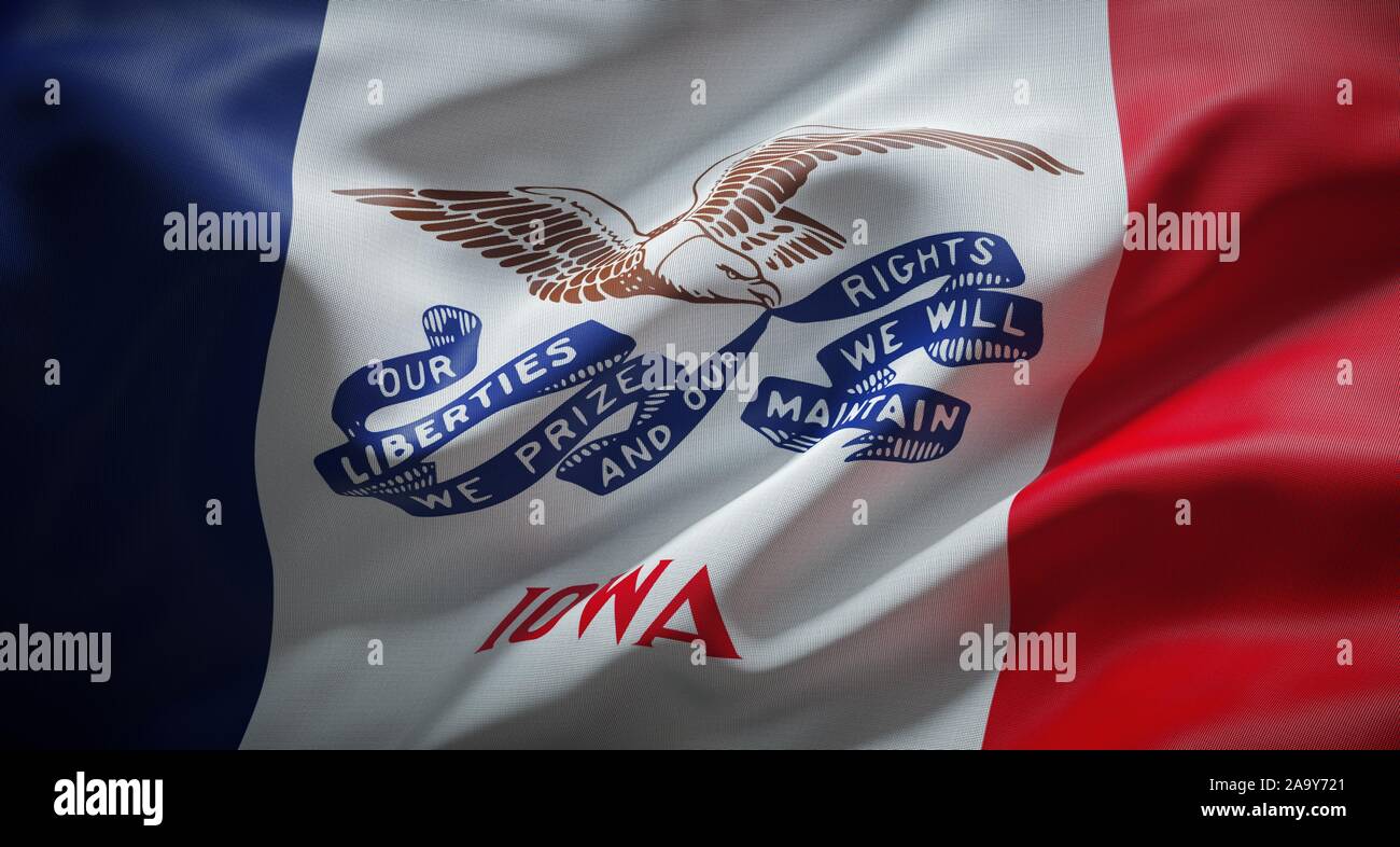Bandiera Ufficiale dello Stato di Iowa. Stati Uniti d'America. Foto Stock