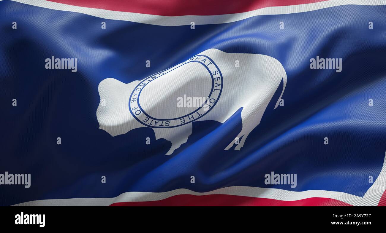 Bandiera Ufficiale dello stato del Wyoming. Stati Uniti d'America. Foto Stock