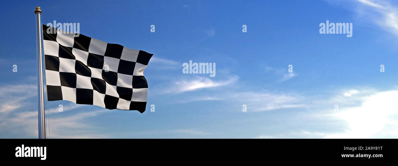 Car race luogo sventolano al vento con sky in background Foto Stock