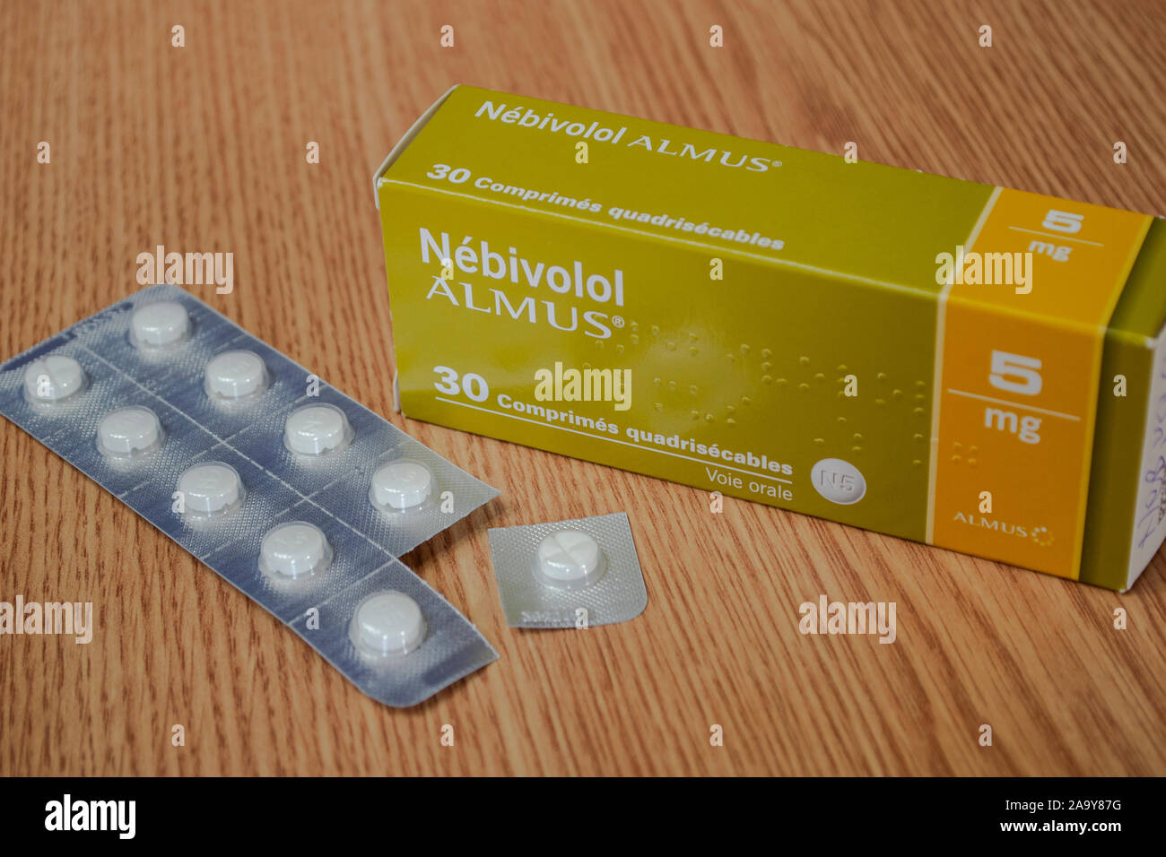 Nebivololo compresse, Almus Francia Foto Stock
