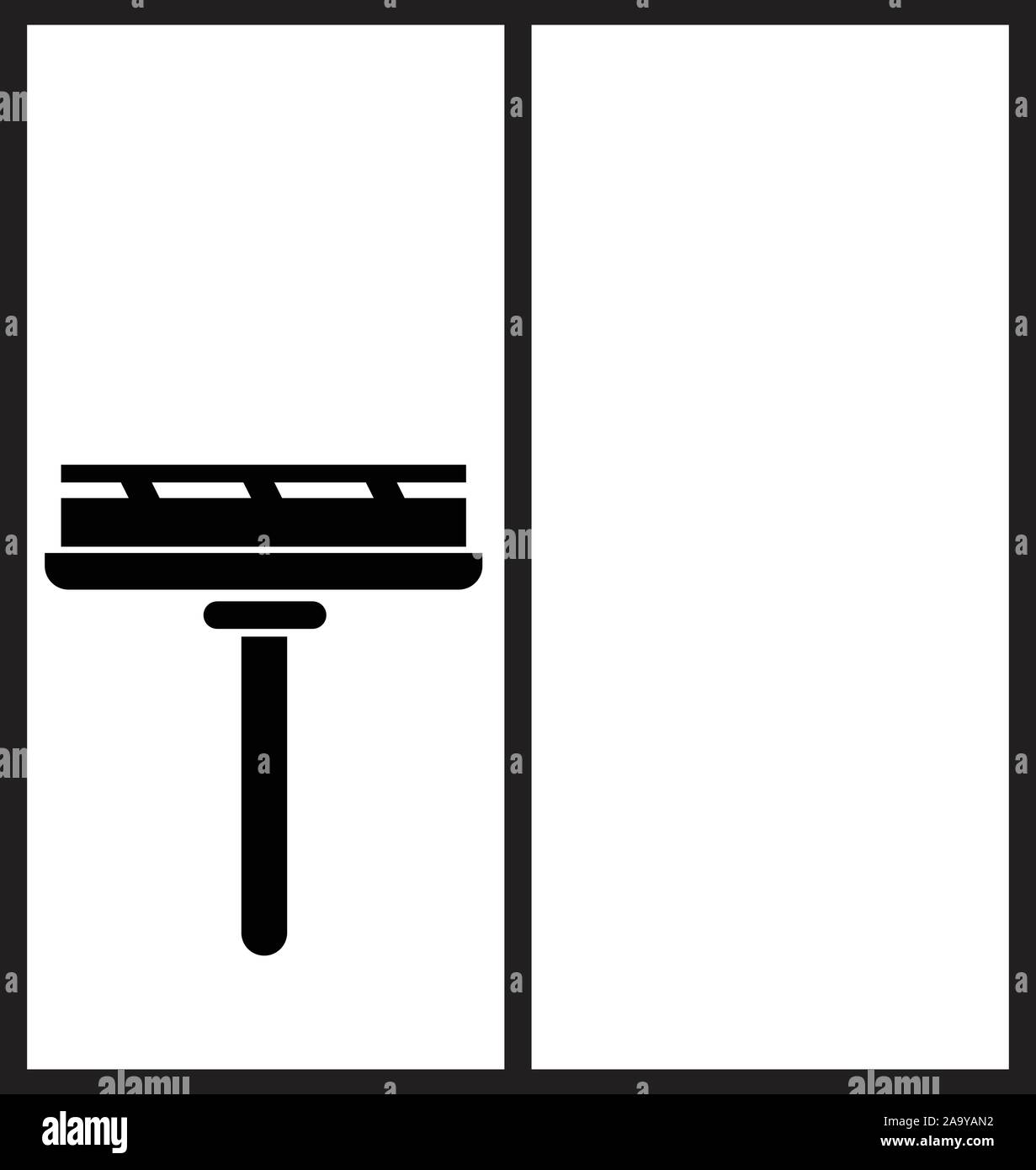 Il servizio di pulizia con del detergente in gomma per windows. Il simbolo del tergicristallo. tipo piatto. Illustrazione Vettoriale