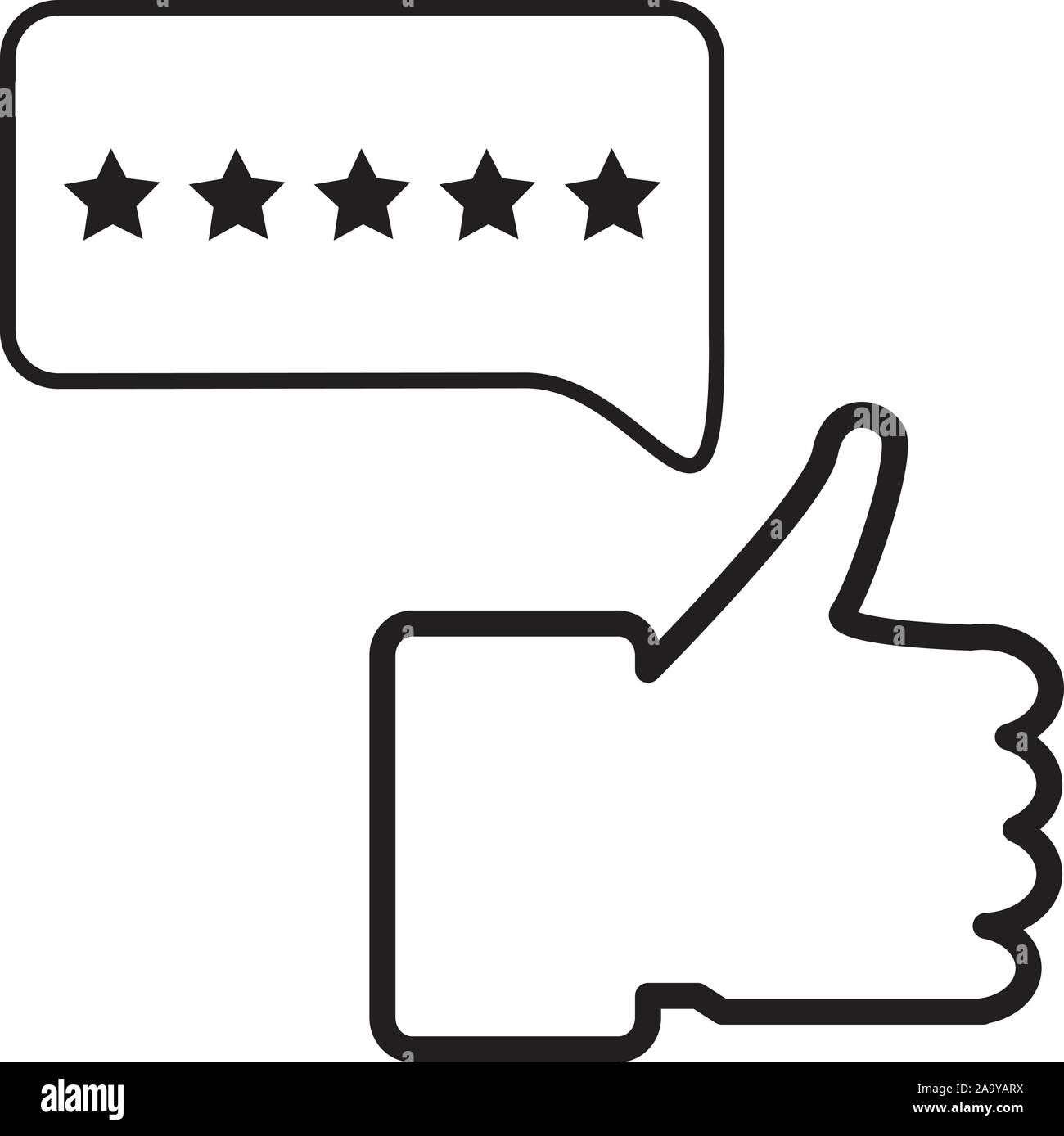 Icona di feedback su sfondo bianco in stile appartamento. cinque stelle icona per il vostro web site design, logo, app, UI. feedback clienti symbol. star rating si Illustrazione Vettoriale