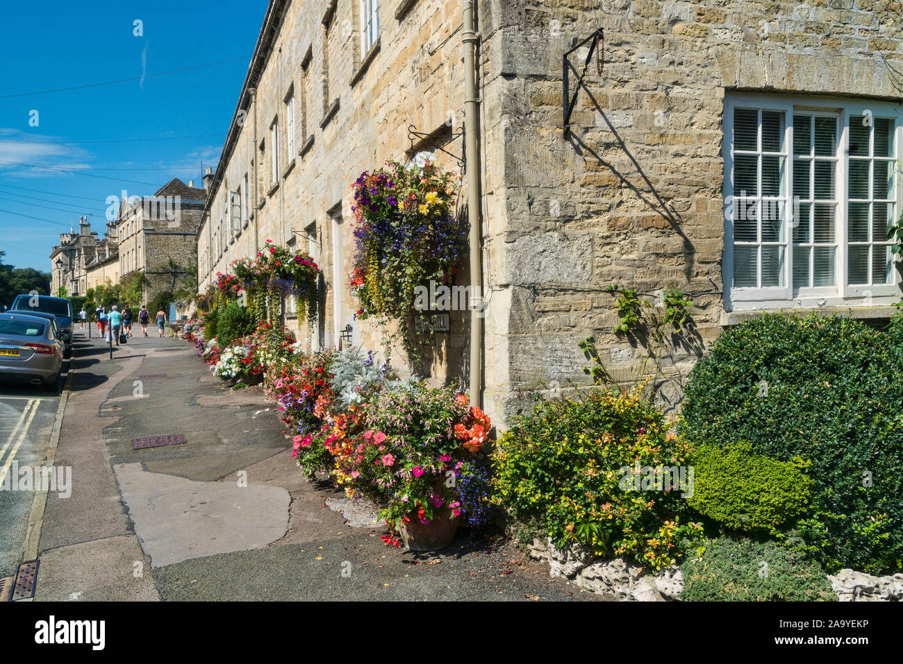 Cirencester; Cecily Hill flower display, Cotswolds, Gloucestershire, UK; Inghilterra Foto Stock