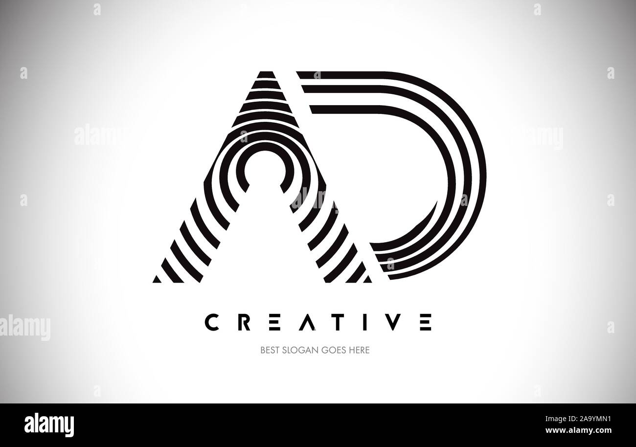 Linee ad ordito Logo Design.Vettore Icona lettera fatta con linee circolari. Illustrazione Vettoriale