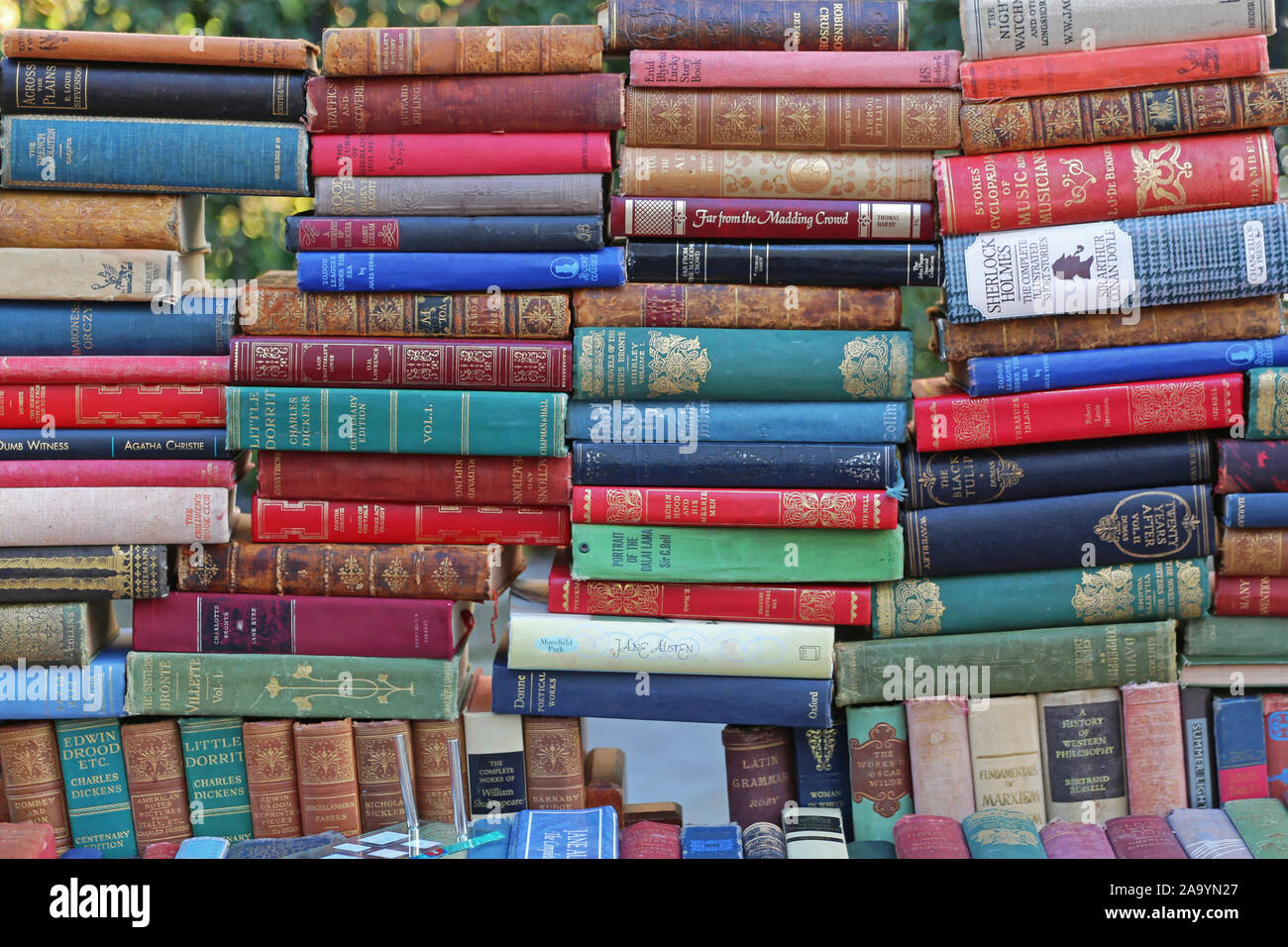 London, Regno Unito - 22 Novembre 2013: vecchi classici libri in vendita presso il Mercato di Portobello a Londra, Regno Unito. Foto Stock