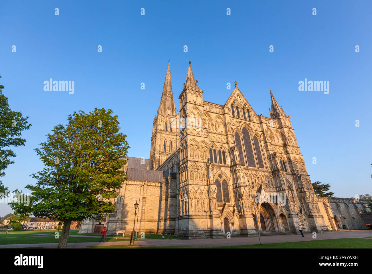 La Cattedrale di Salisbury, Salisbury, Wiltshire, Inghilterra, Regno Unito Foto Stock