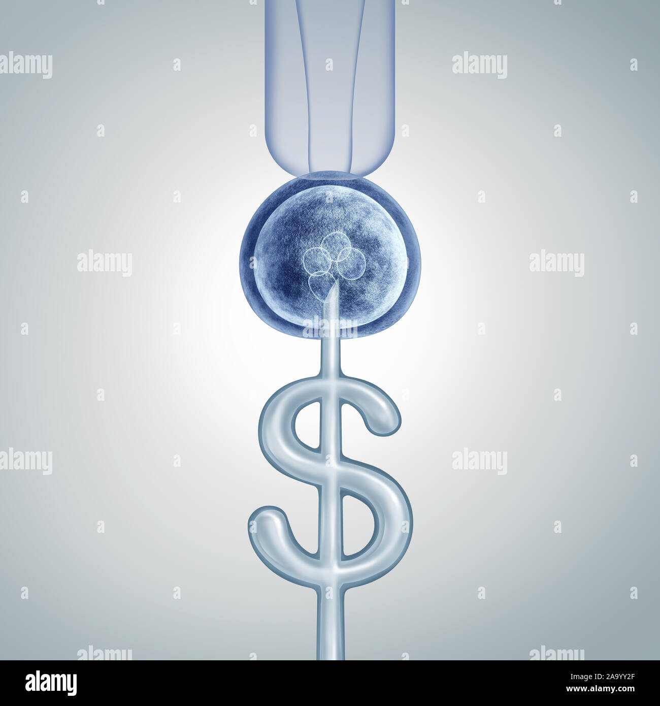 IVF il costo e il prezzo per la fertilità di trattamenti o le spese della infertilità procedure mediche come un assistito della tecnologia riproduttiva health care. Foto Stock