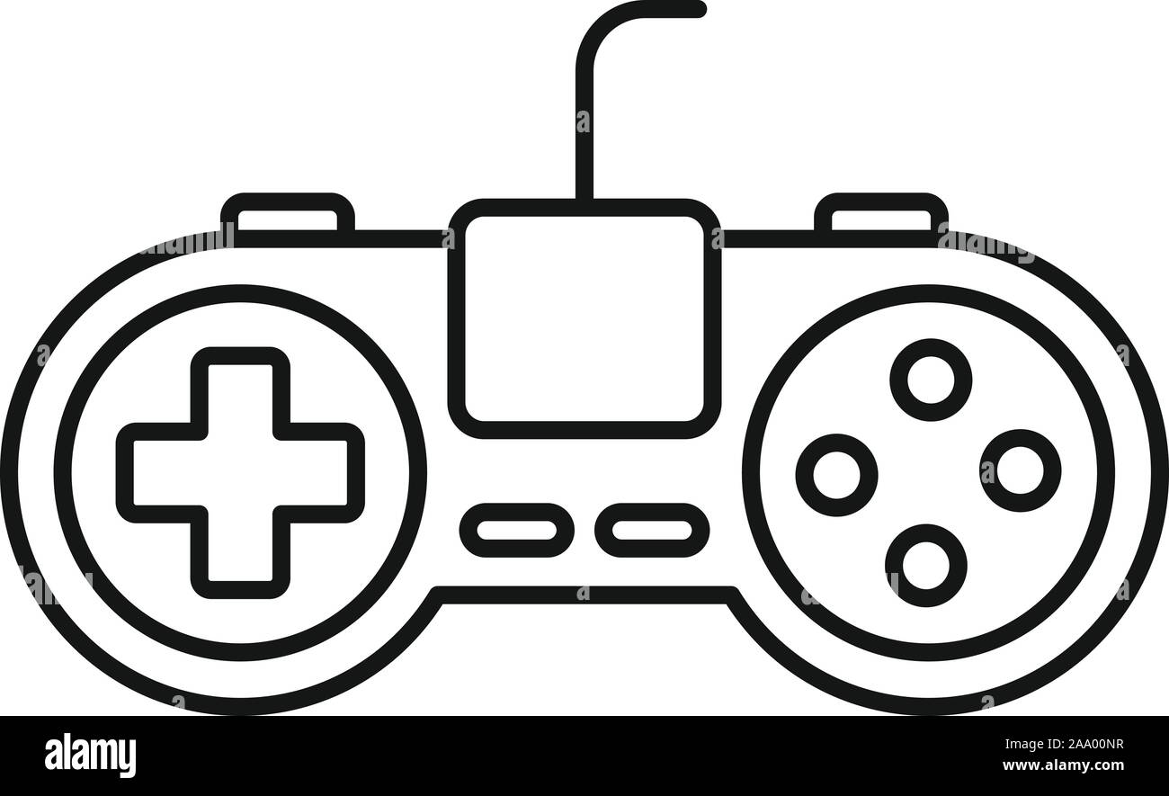 Video Game Icona della tossicodipendenza. Profilo video gioco dipendenza icona vettoriali per il web design isolato su sfondo bianco Illustrazione Vettoriale