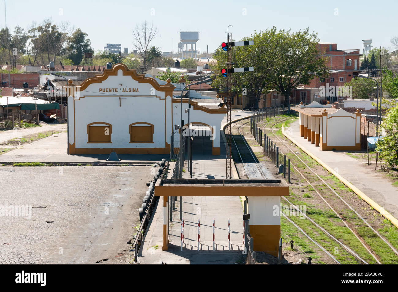 Stazione ferroviaria di Buenos Aires ferrovia Midland, azionato di un metro di tubo dotato di manometro. In seguito fu di proprietà di Belgrano Sur e Trenes Argentinos Foto Stock