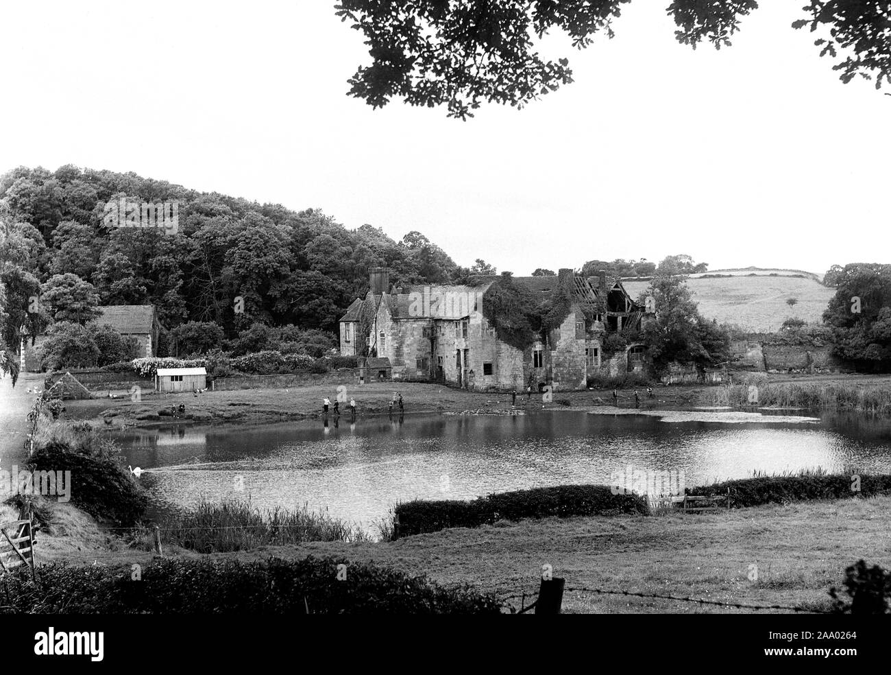 La Gran Bretagna degli anni sessanta rovine del XVI secolo Manor House nel mese di agosto 1963 Foto Stock