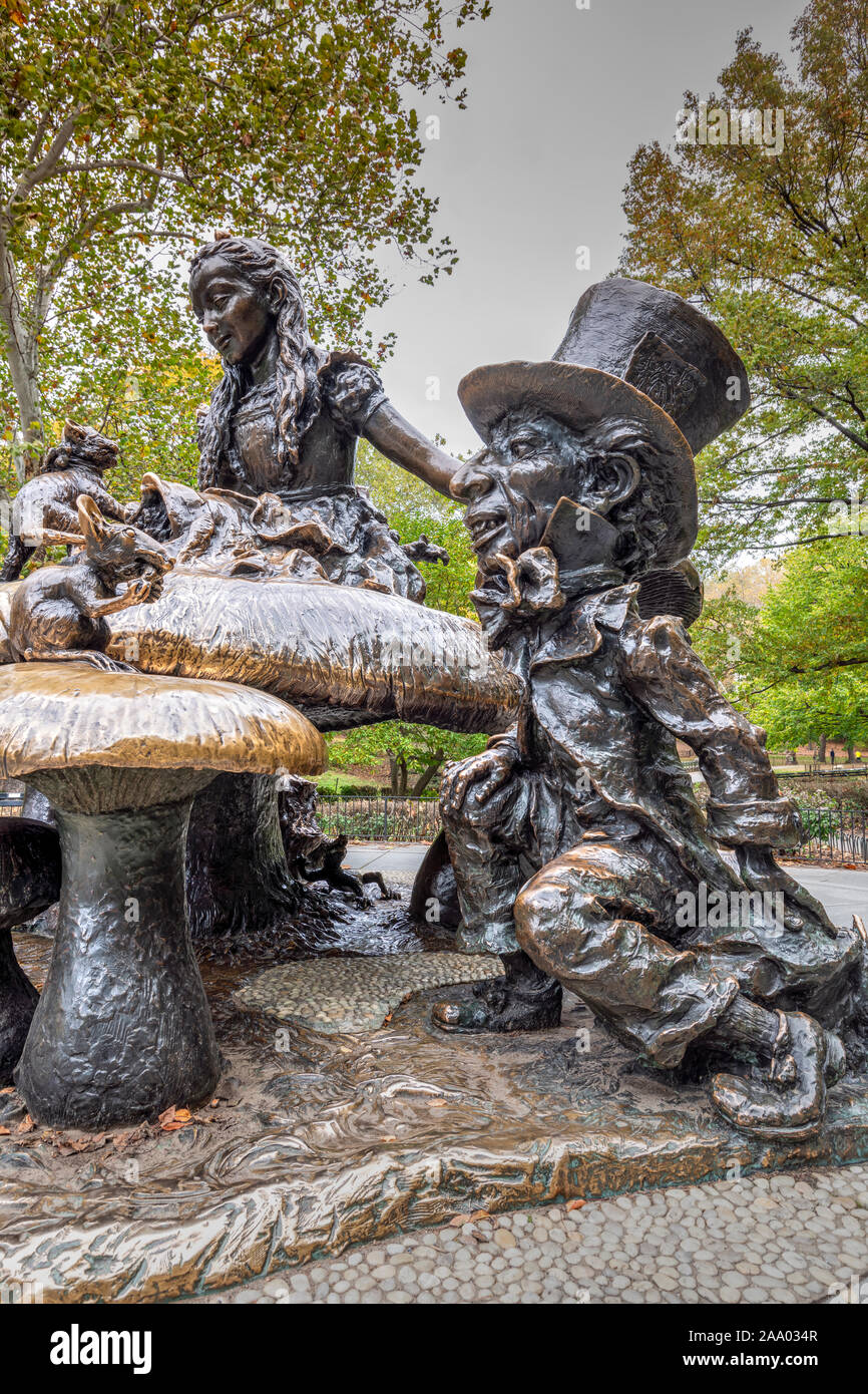 Alice nel paese delle meraviglie, Central Park, Manhattan, New York, Stati Uniti d'America Foto Stock