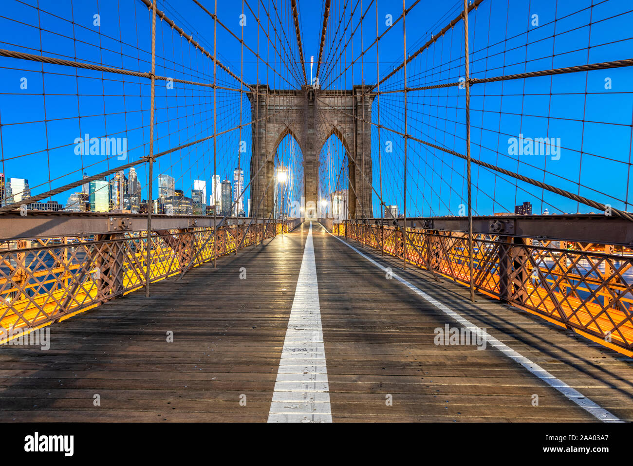 Ponte di Brooklyn, Brooklyn, New York, Stati Uniti d'America Foto Stock