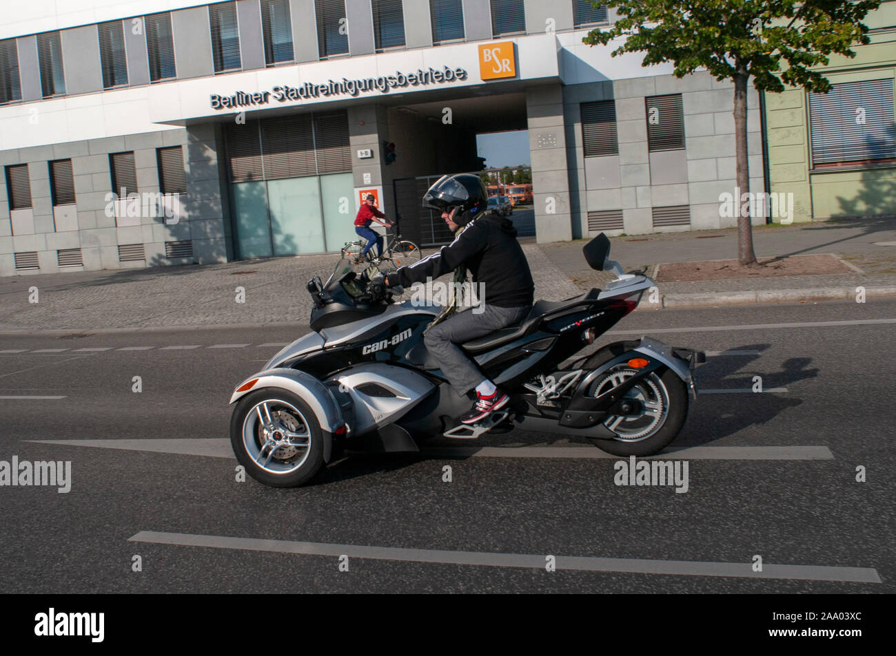 Can-Am Spyder RT 3 ruota in motocicletta Friedrichshain Kreuzberg Berlino, Germania, Europa Foto Stock