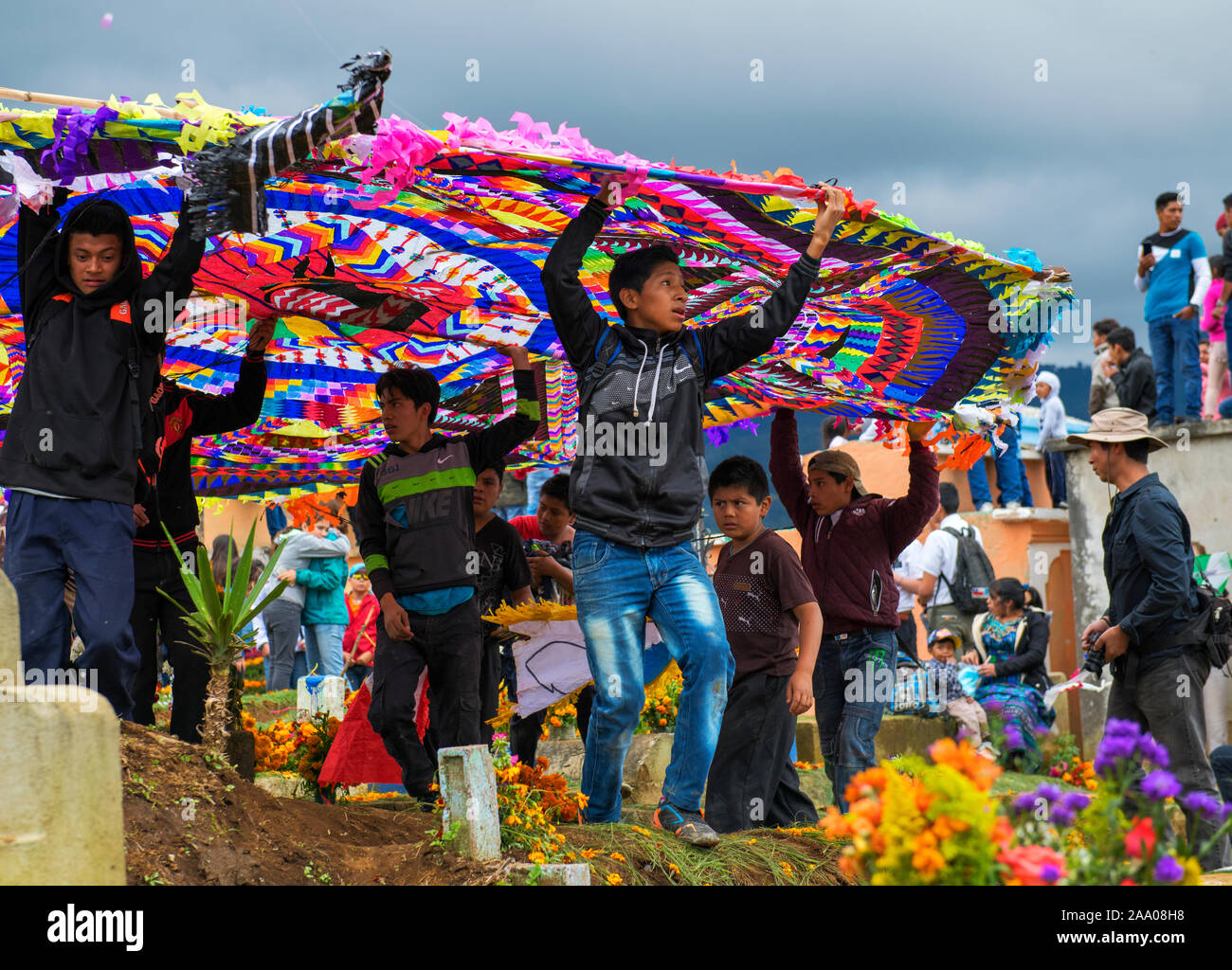 Solennità di Tutti i Santi a Santiago Sacatepequez, Guatemala Foto Stock