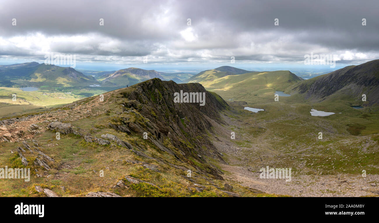 Snowdon Horseshoe, Parco Nazionale di Snowdonia, Gwynedd, Galles Foto Stock