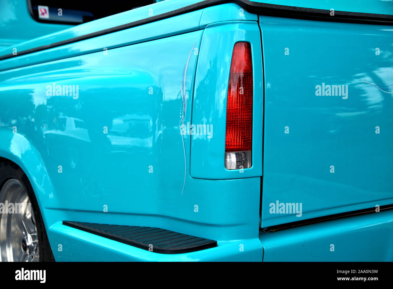 Vintage restaurati, classic e il muscolo auto sul display in corrispondenza di una automobile mostra in Punta Gorda, Florida Foto Stock