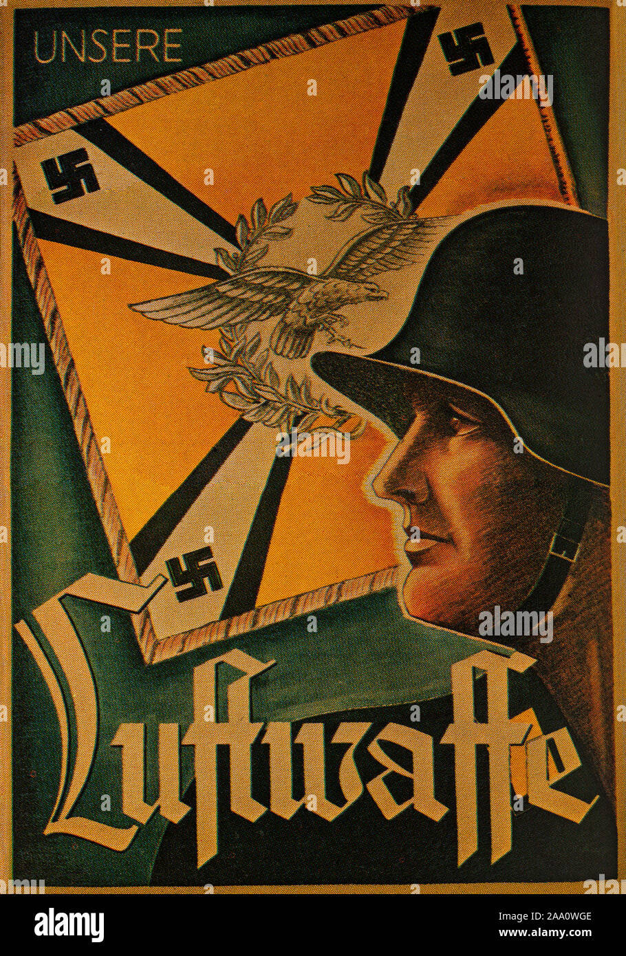 Una seconda guerra mondiale poster di reclutamento per la Luftwaffe, la guerra aerea ramo del combinato della Wehrmacht tedesca forze militari. Foto Stock