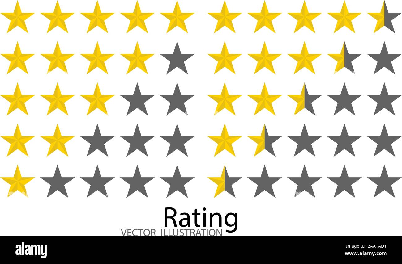 Icona a forma di stella. Cinque stelle di prodotto del cliente revisione rating. Rating di rango stelle feedback. Illustrazione Vettoriale Illustrazione Vettoriale