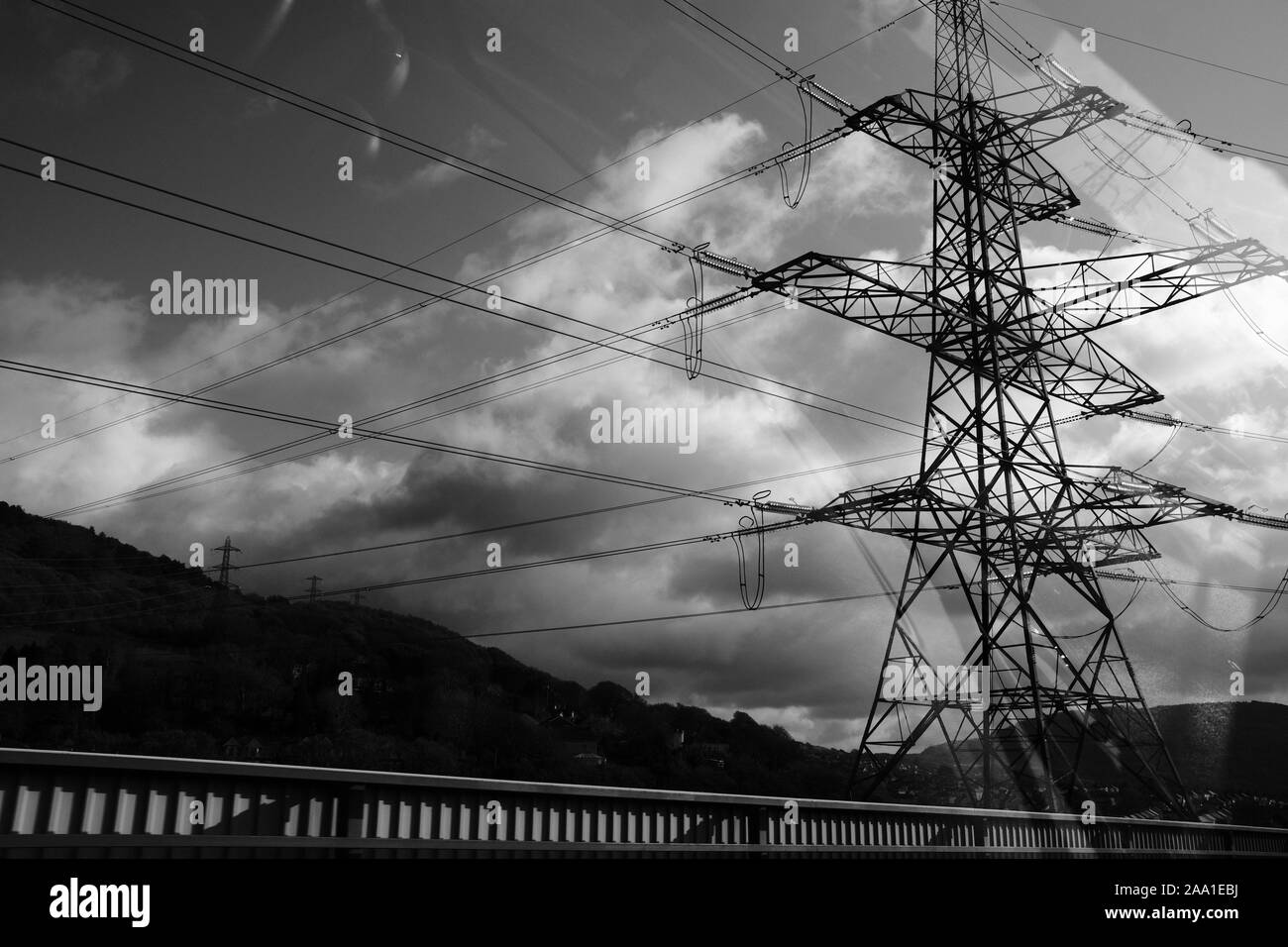 Elettricità traliccio in Port Talbot Galles del Sud Foto Stock