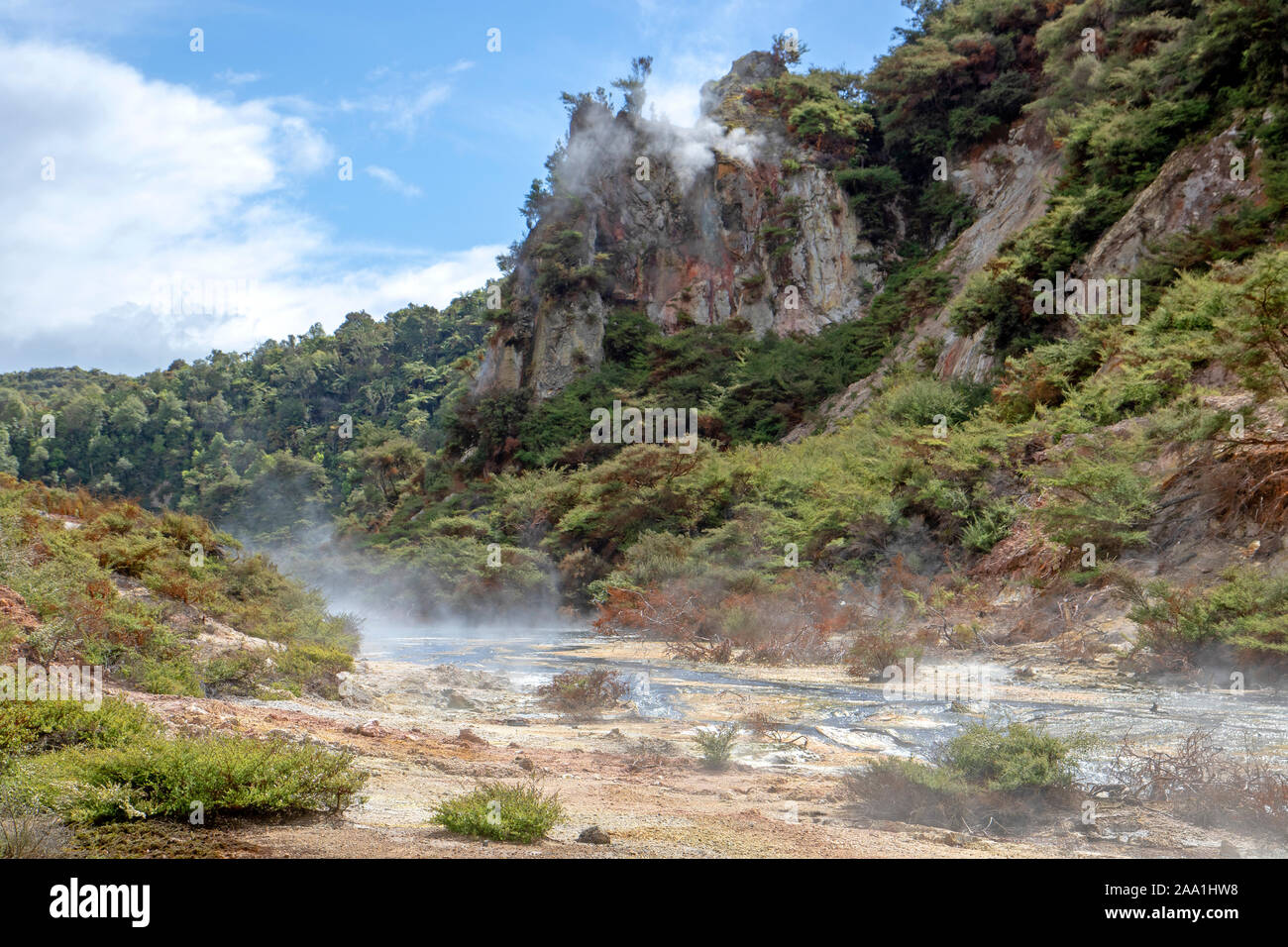 Padella lago a Valle Vulcanica di Waimangu Foto Stock