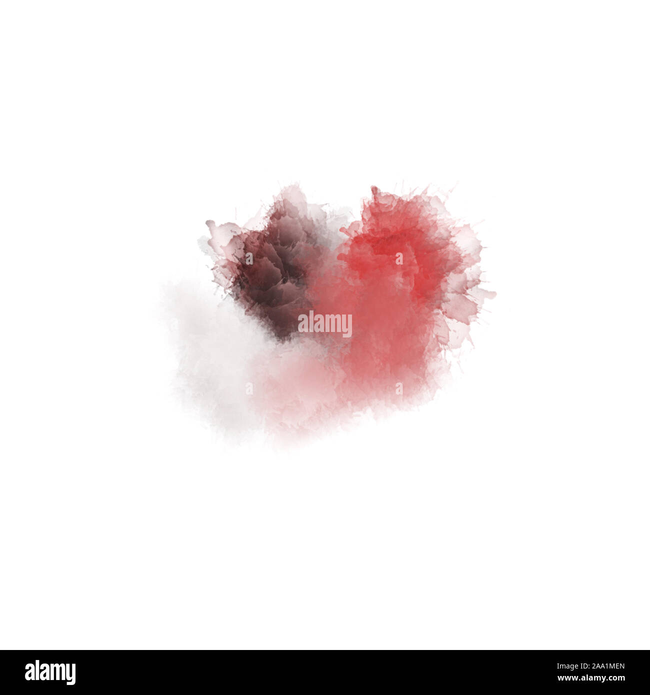 Pittura artistica in tonalità di rosso e grigio. Colorate gli spruzzi di vernice. Moderna arte astratta. Foto Stock