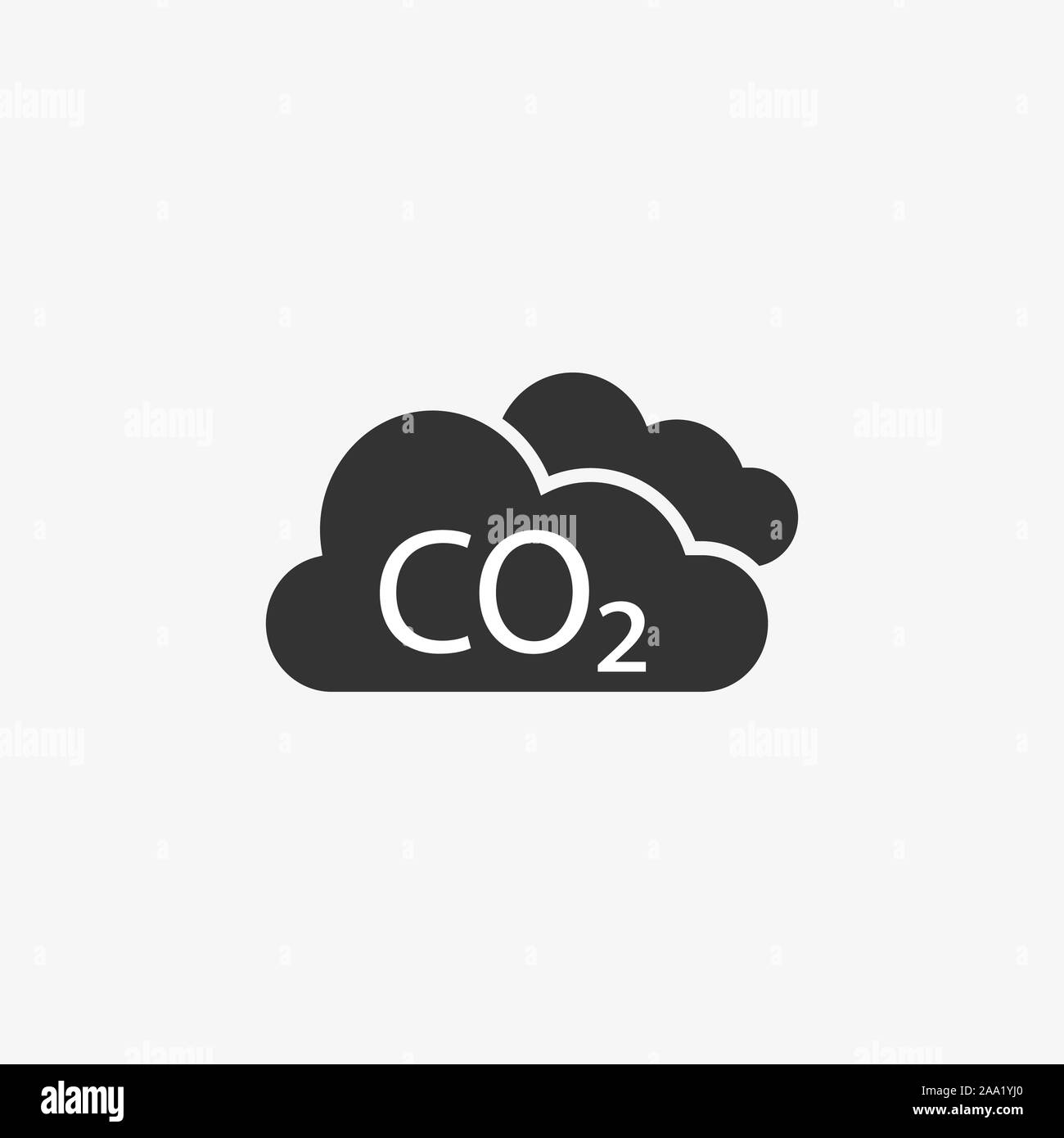 Co2, ecologia, icona della nuvola. Illustrazione Vettoriale, design piatto. Illustrazione Vettoriale