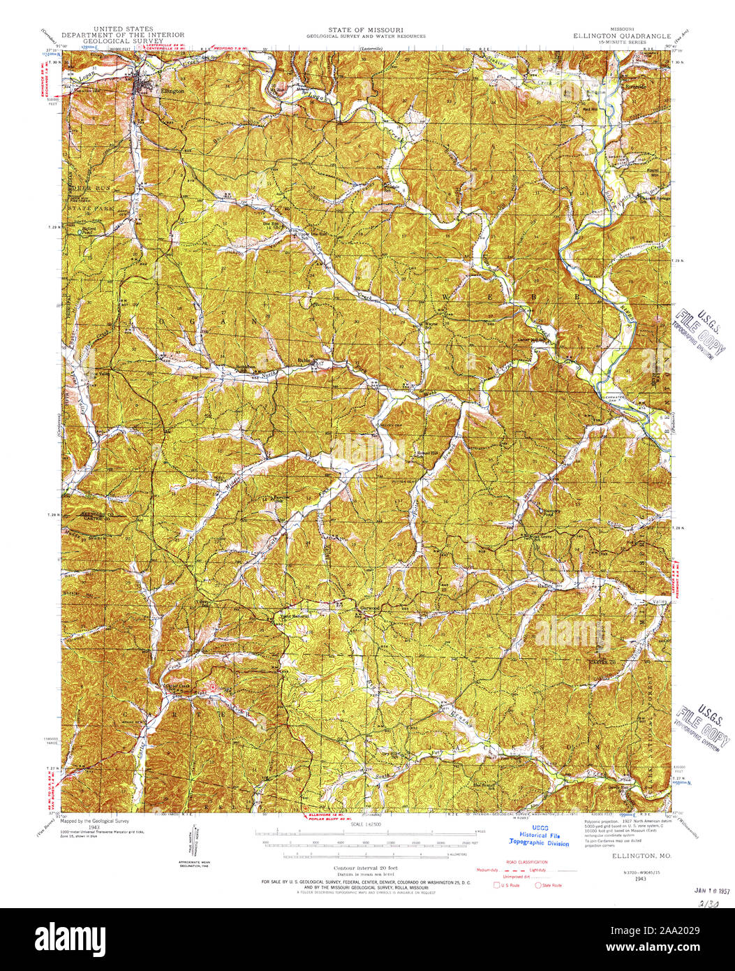 Mappa di ellington, missouri immagini e fotografie stock ad alta