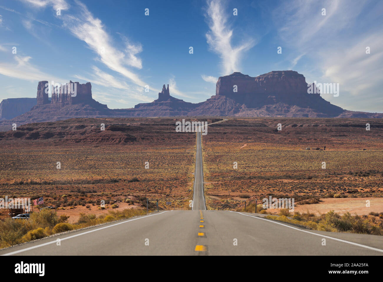 Strada che conduce alla Monument Valley, AZ Foto Stock