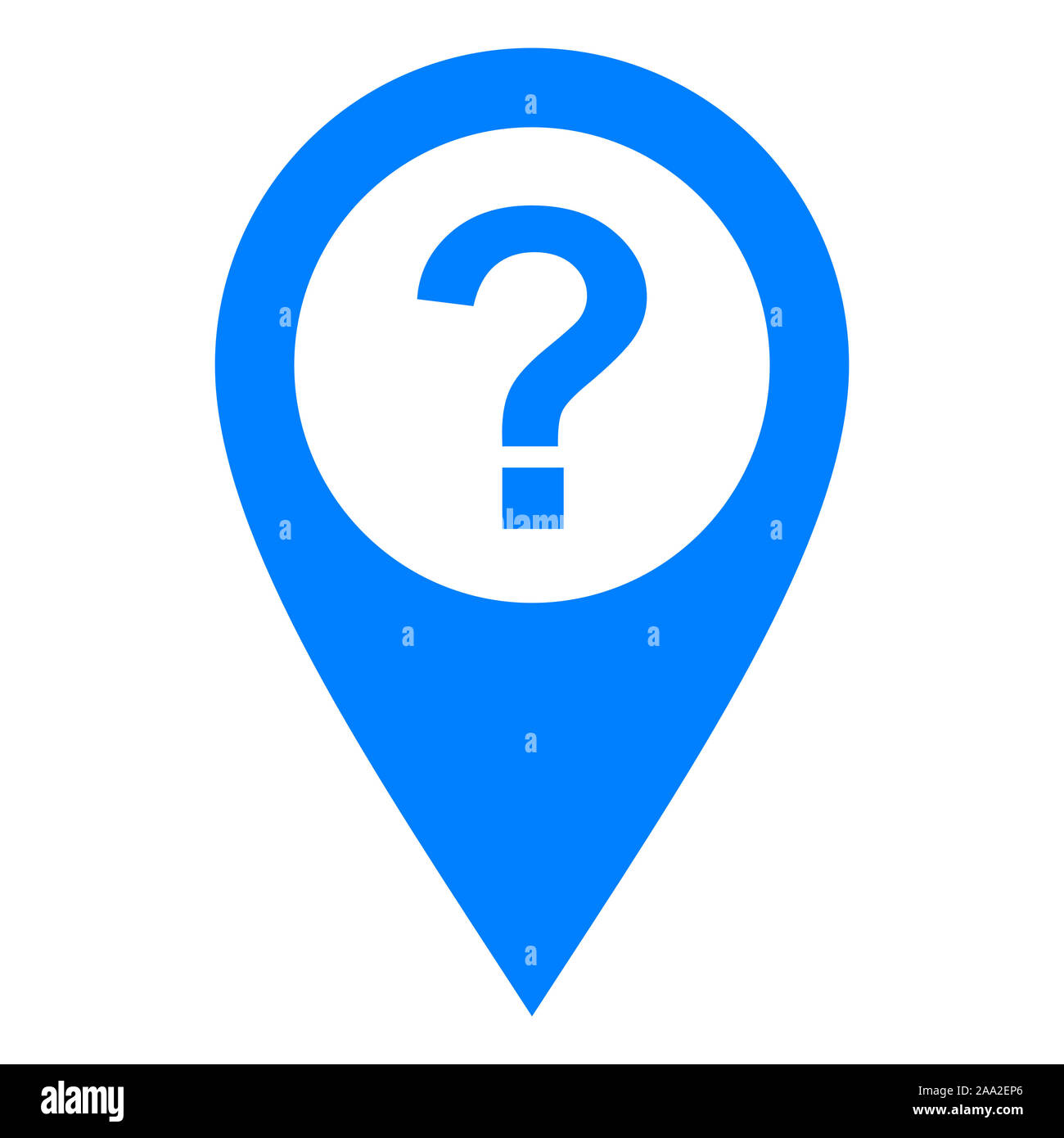 Punto interrogativo e perno di posizione Foto Stock