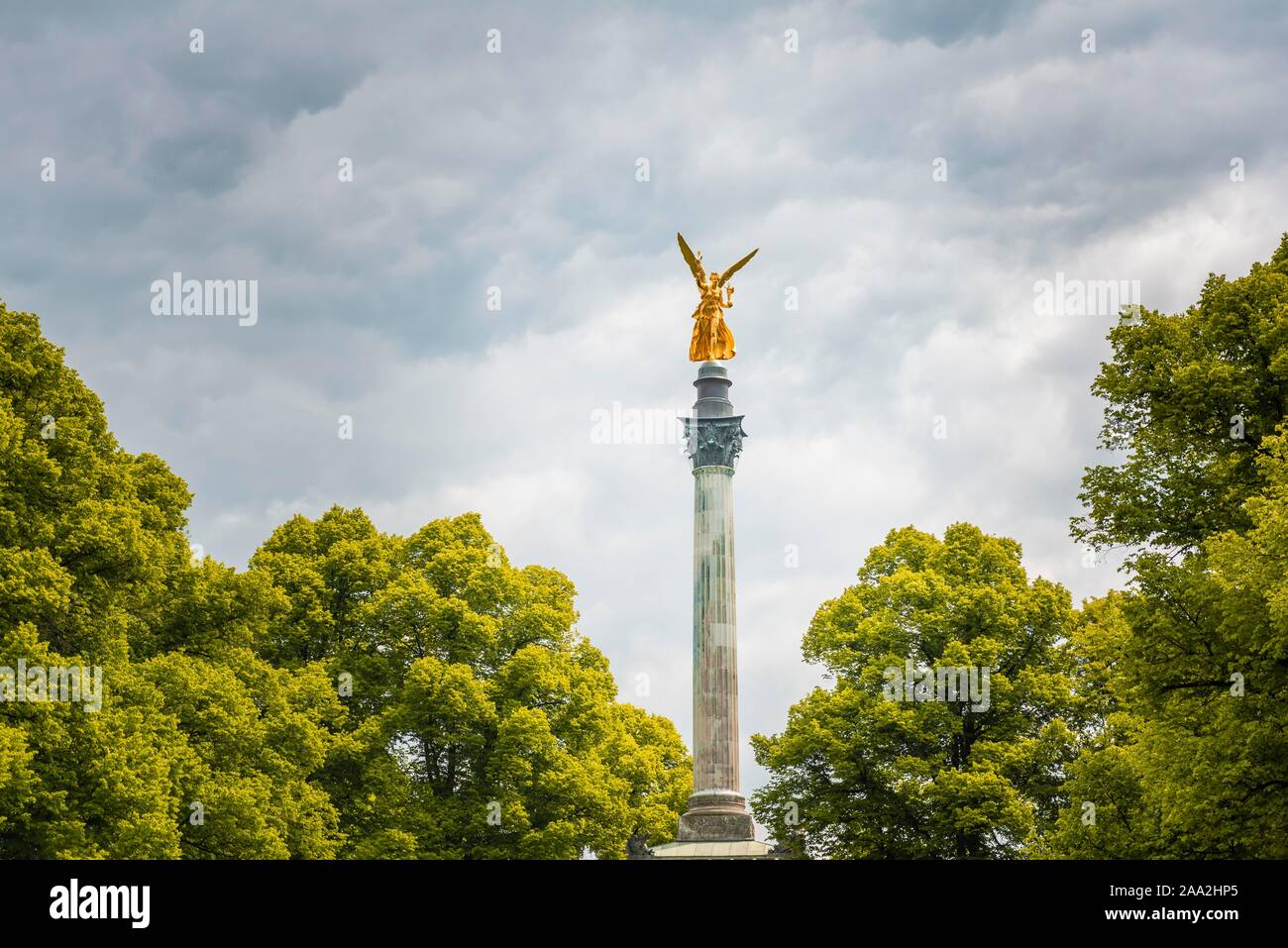 Angelo della Pace al Maximiliansanlagen, Monaco di Baviera, Baviera, Baviera, Germania Foto Stock