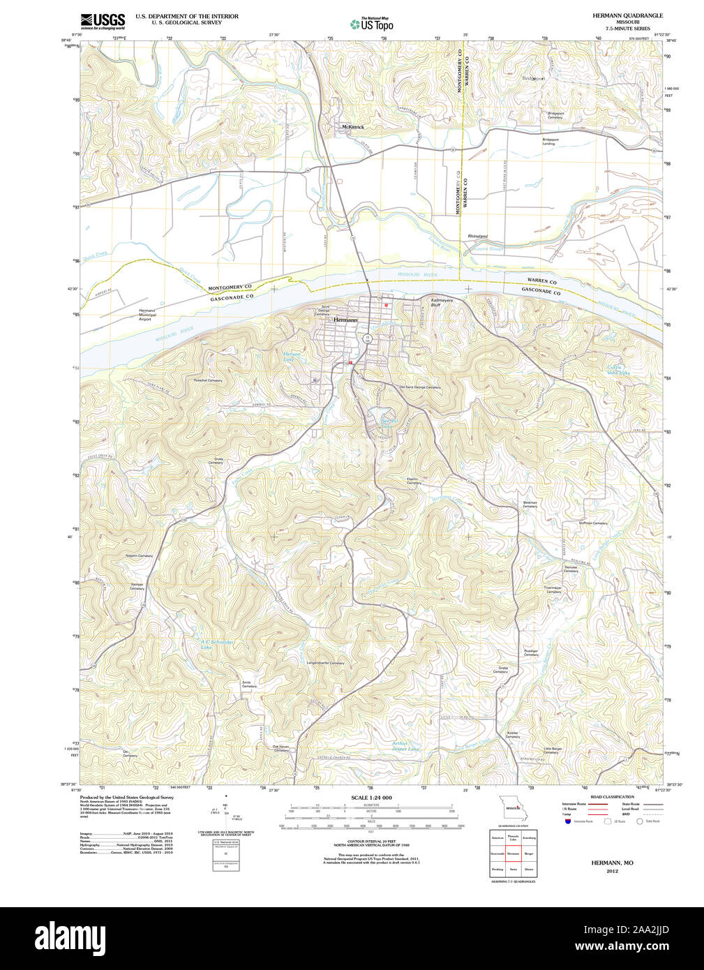 Mappa di hermann nel missouri immagini e fotografie stock ad alta