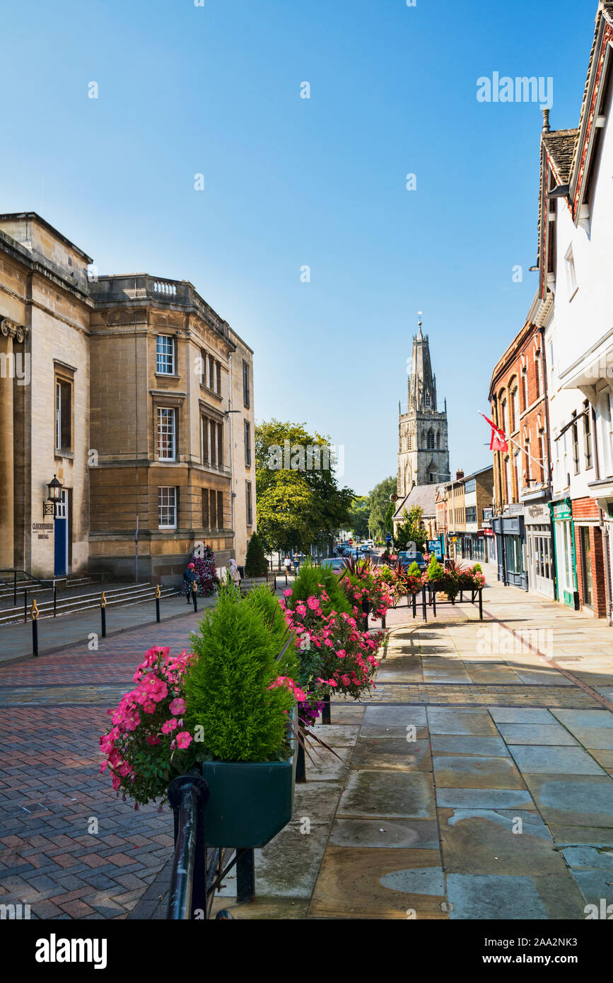 Westgate street Gloucester, la chiesa di San Nicola, Gloucestershire, England, Regno Unito Foto Stock