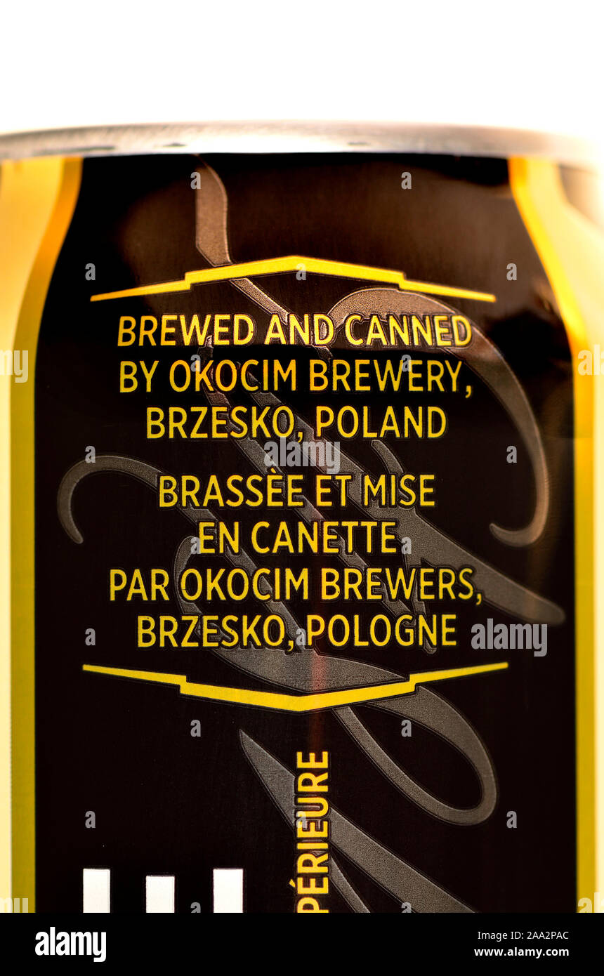 Lucidare la birra può: traduzione francese di lingua Inglese Foto stock -  Alamy