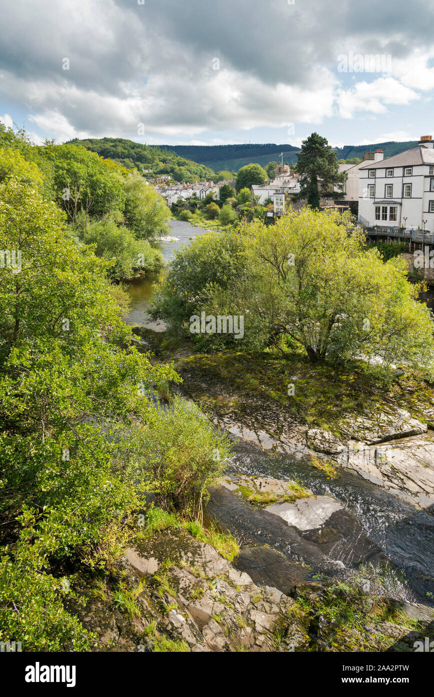 Llangollen fiume Dee, Dee Valley, Denbighshire, Wales, Regno Unito Foto Stock