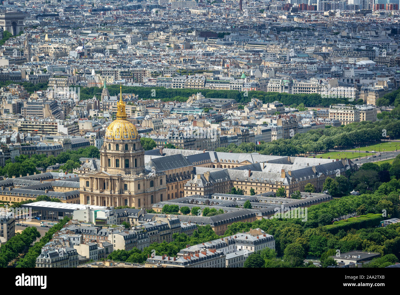 Vista aerea della cupola des Invalides a Parigi Francia Foto Stock