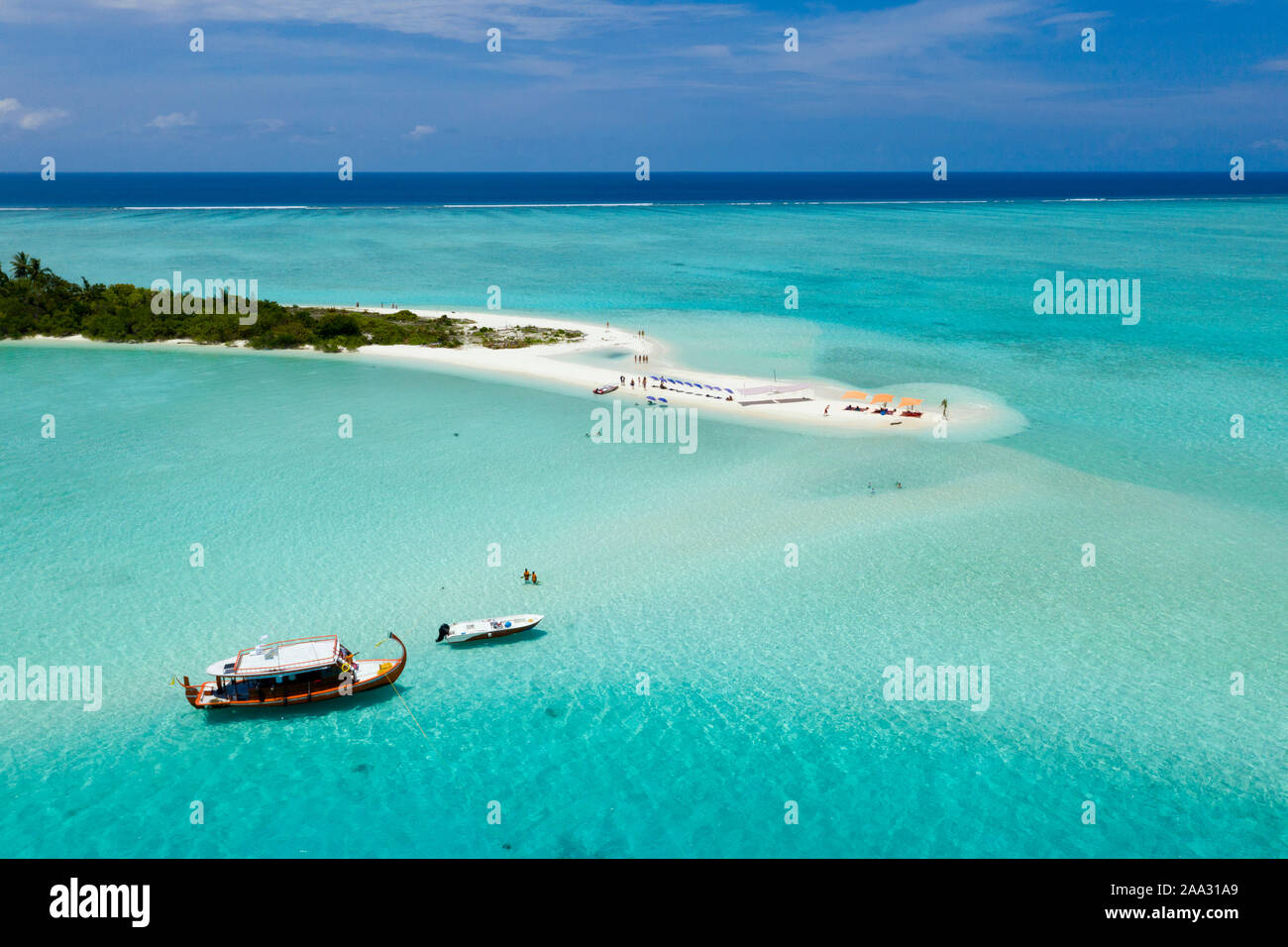 Isola di barbeque Bodumohora, Felidhu Atoll, Oceano Indiano, Maldive Foto Stock