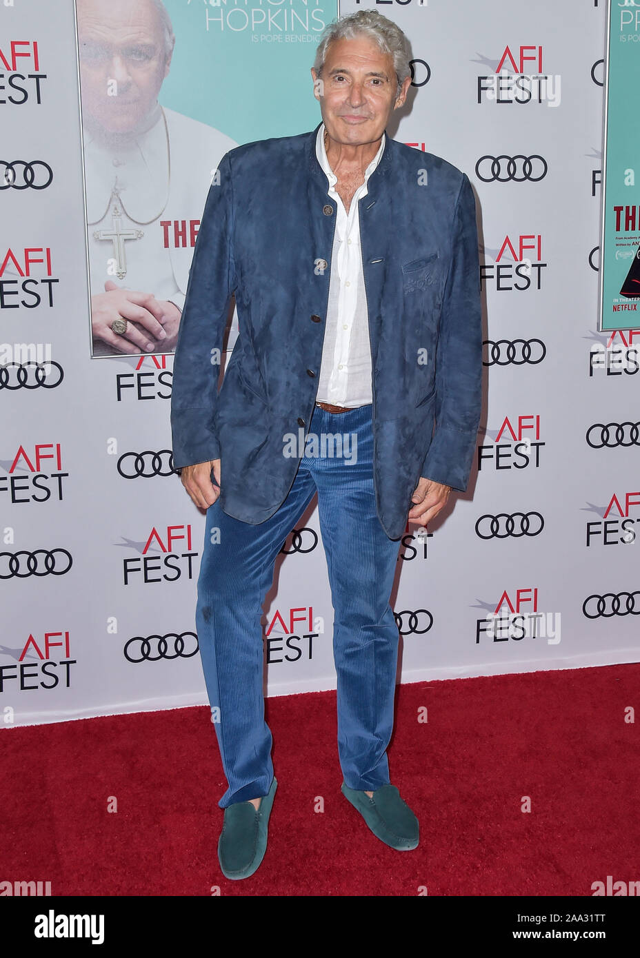 Hollywood, Stati Uniti. Xviii Nov, 2019. HOLLYWOOD e LOS ANGELES, CALIFORNIA, STATI UNITI D'America - 18 novembre: Michael Nouri arriva all'AFI FEST 2019 - Premiere di Netflix 'i due papi" tenutasi presso la leva TCL Chinese Theatre IMAX su Novembre 18, 2019 a Hollywood e Los Angeles, California, Stati Uniti. ( Credito: Image Press Agency/Alamy Live News Foto Stock