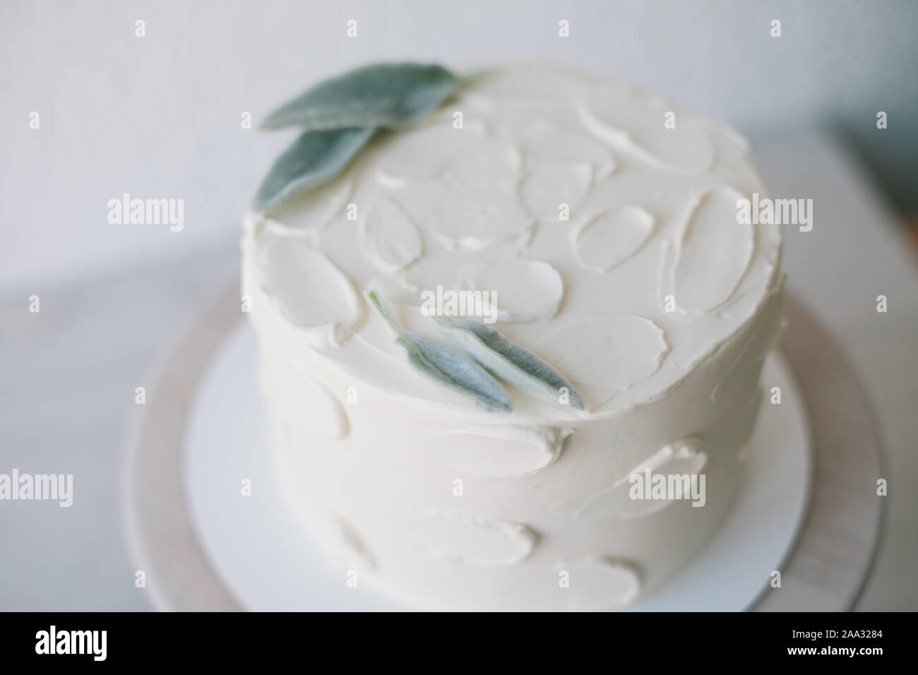 Close-up di una crema di burro torta di glassa Foto Stock