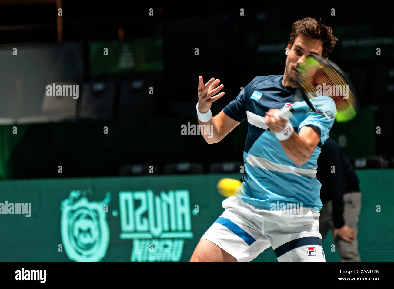 Caja Magica, Madrid, Spagna. Il 19 Novembre, 2019. Tennis: Coppa Davis finale Madrid 2019 - Guido Pella (ARG) e Nicolas Jarry (Chl). Guido Pella (ARG) nell'immagine. Caja Magica, Madrid, Spagna. Credito: EnriquePSans/Alamy Live News Foto Stock