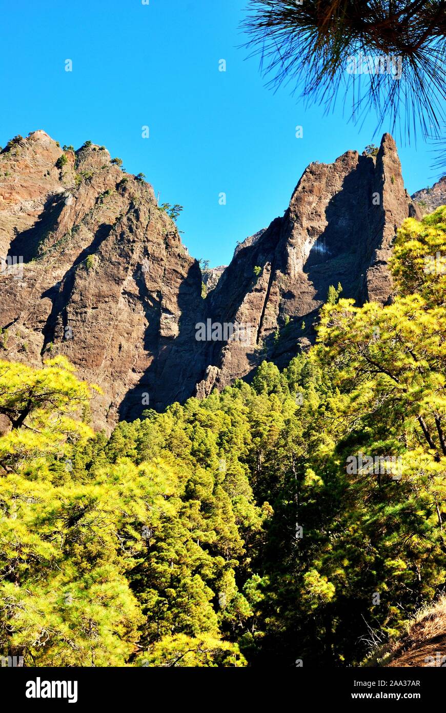 De La Caldera de Taburiente, La Palma Isole Canarie Foto Stock