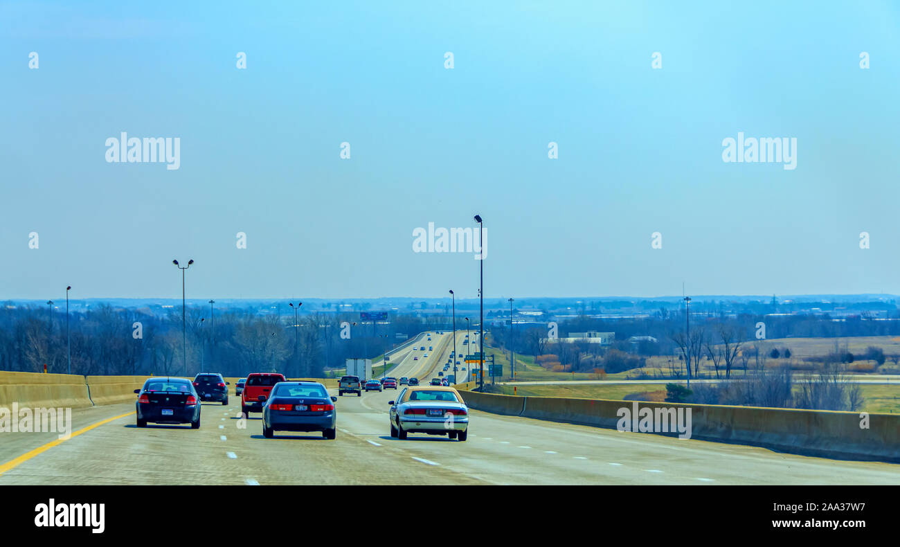 Automobili su Michigan una superstrada. Foto Stock