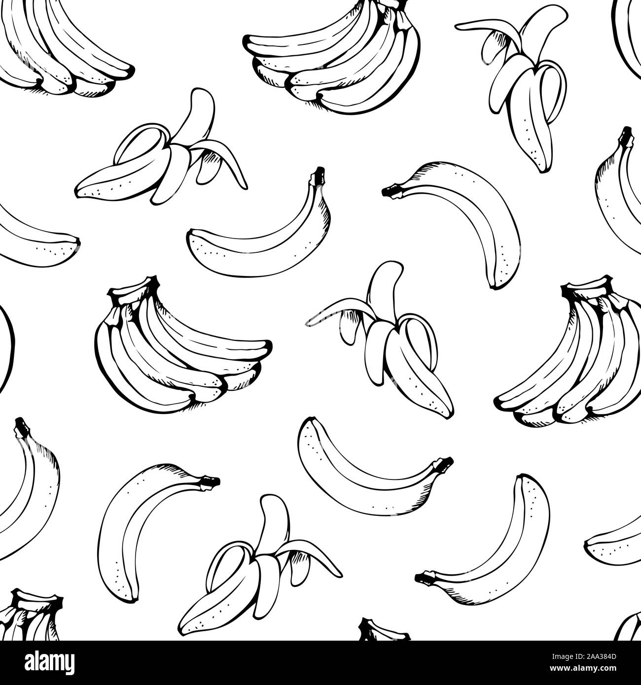 Banana seamless pattern, vettore con sfondo giallo le banane per la camicia hawaiana Illustrazione Vettoriale
