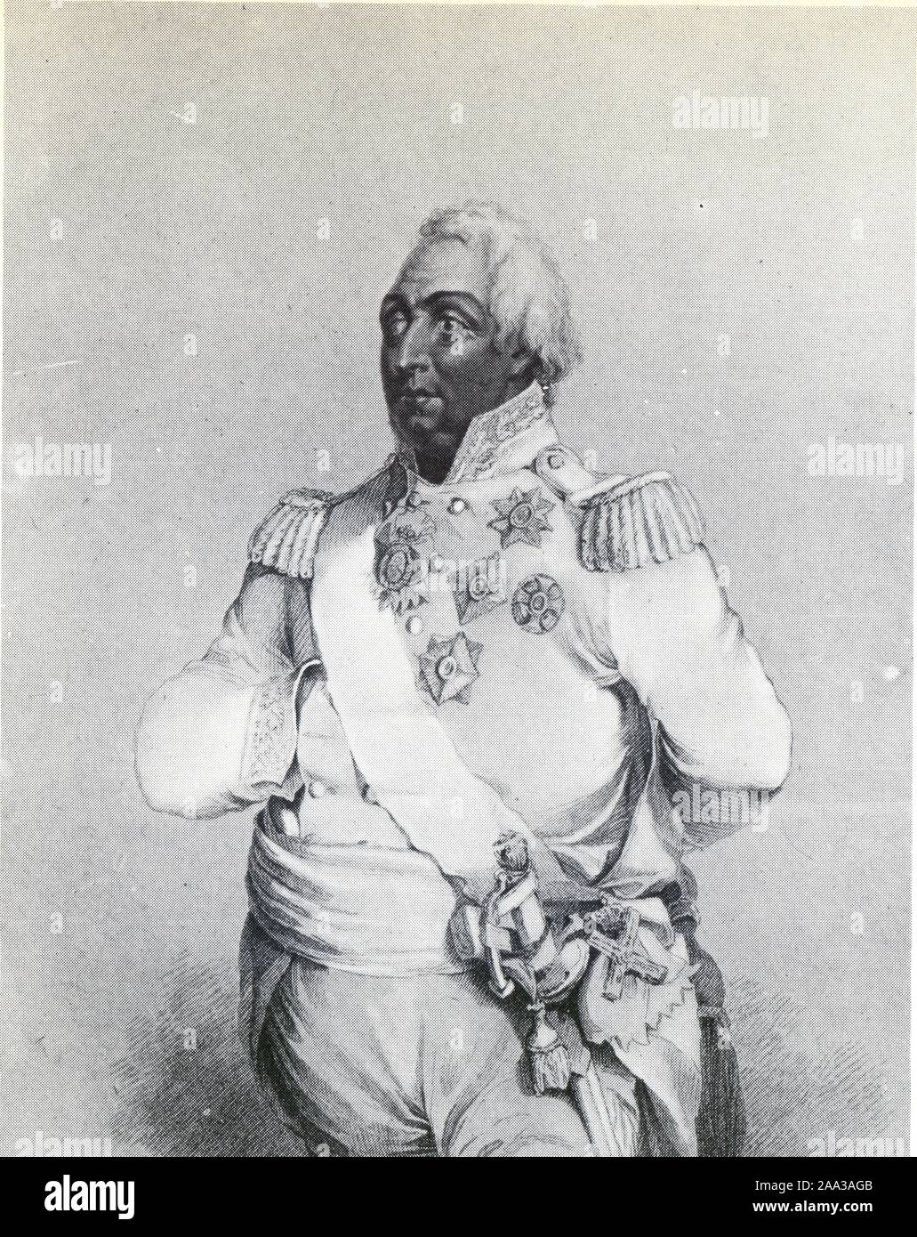 Le général principe Koutouzov. Gravure de Hopwood. Foto Stock
