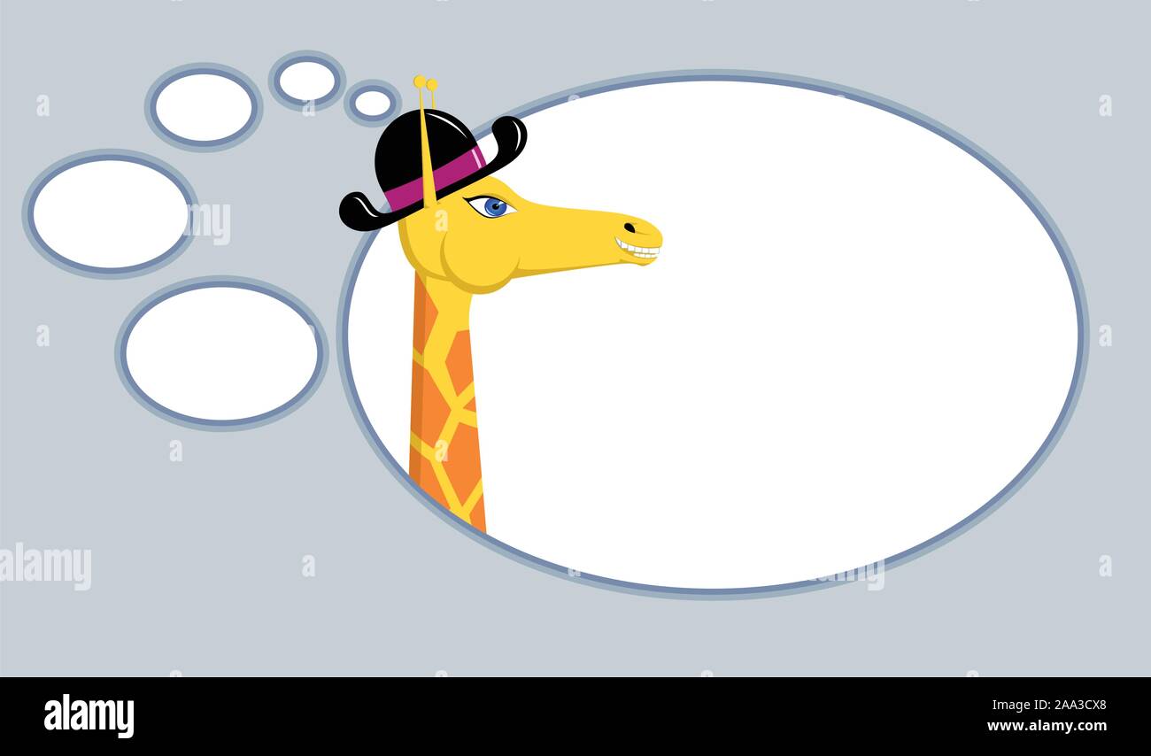 Giraffa con bolla di pensare Illustrazione Vettoriale