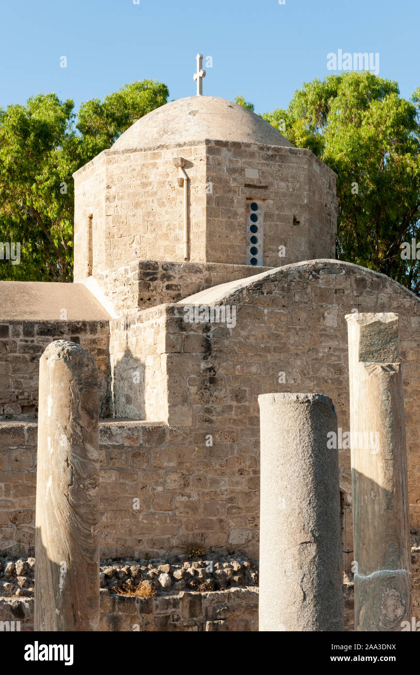 Basilica di Chrysopolitissa e agia Kyriaki paphos Cipro Foto Stock