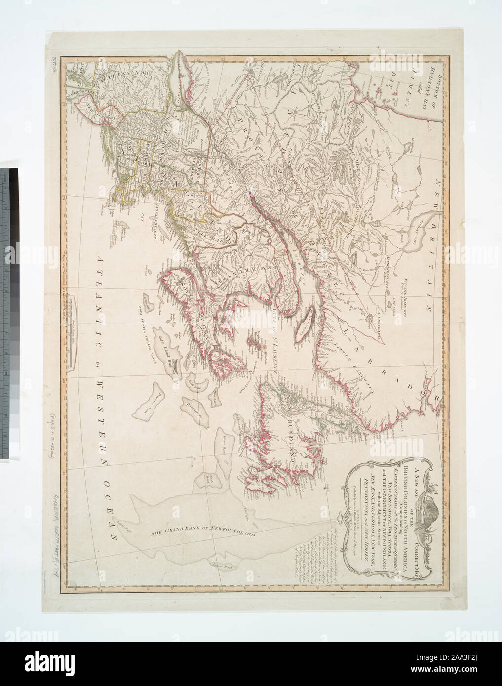 Appare in Laurie & Whittle è di nuovo ed elegante foglio imperiale atlas, 1800. Include la nota. NYPL copia nella mappa Div. 01-5204: Ford Collection. Mostra confini degli stati. Il primo meridiano: Londra. Citazione/Riferimento: Phillips 6016; un nuovo e corretto mappa delle colonie britanniche in Nord America la comprensione Canada orientale con la provincia del Québec, New Brunswick, Nova Scotia, e il governo di Terranova : con l'adiacente membri del New England, Vermont, New York, Pennsylvania e New Jersey Foto Stock