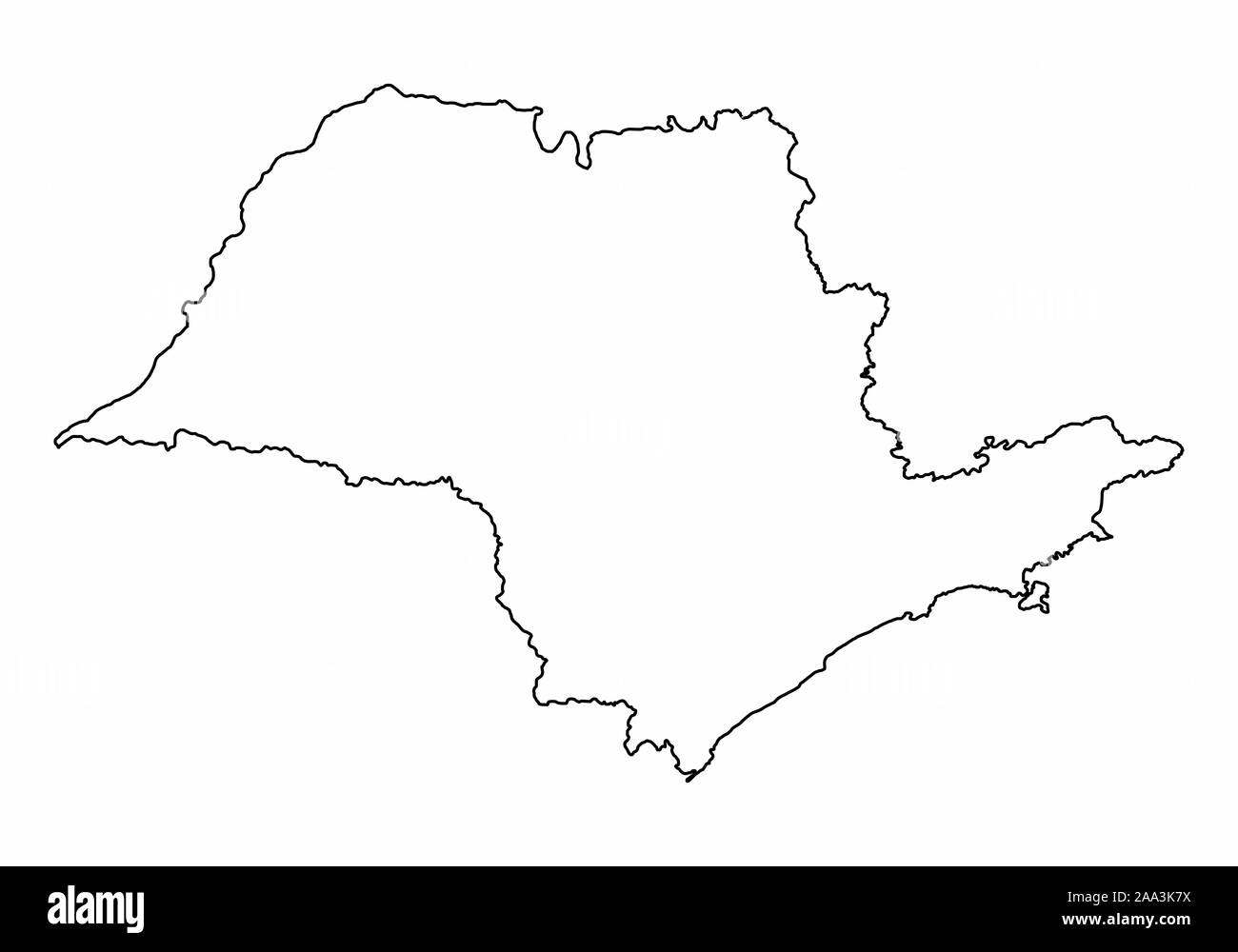 Sao Paulo mappa di stato Illustrazione Vettoriale