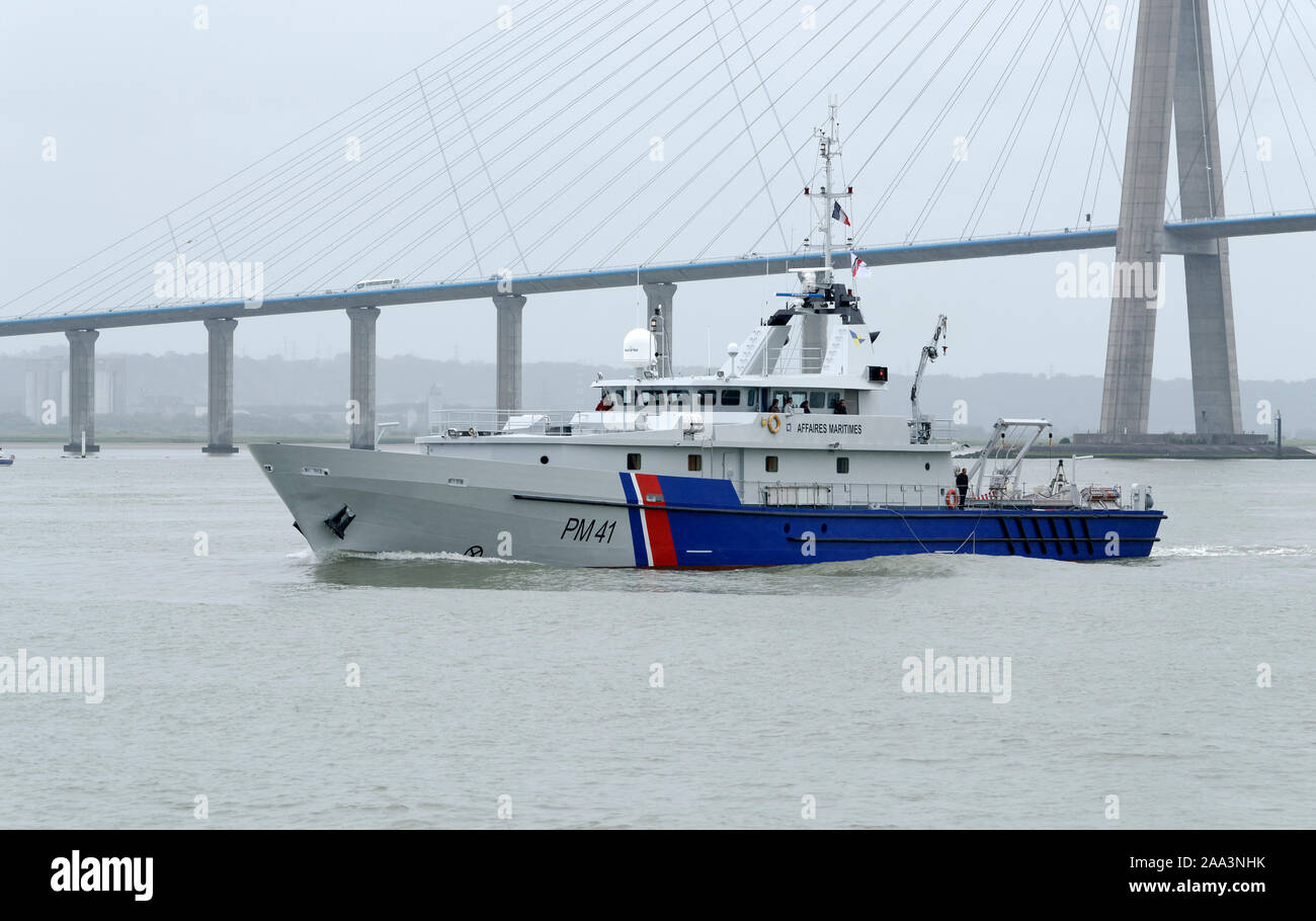 Themis (PM 4) : Offshore ufficiale di pattuglia della direzione degli affari marittimi, homeport Cherbourg (Normandia, Francia). Foto Stock