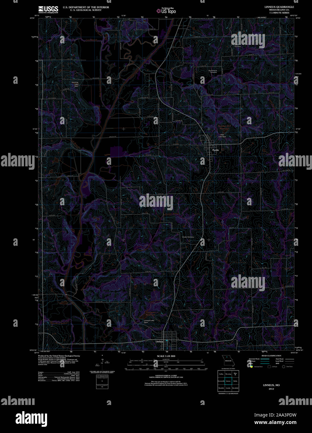 Mappa di linneus missouri immagini e fotografie stock ad alta